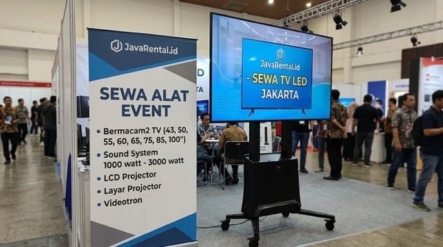 Sewa TV 100 Inch Samsung 98 Inch dengan Stand Motorized NB G100 di Pameran Jakarta