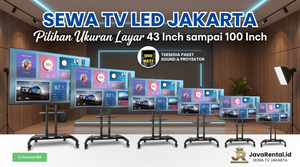 Sewa TV LED Jakarta Layar Besar Ukuran 43 Inch Sampai 100 Inch