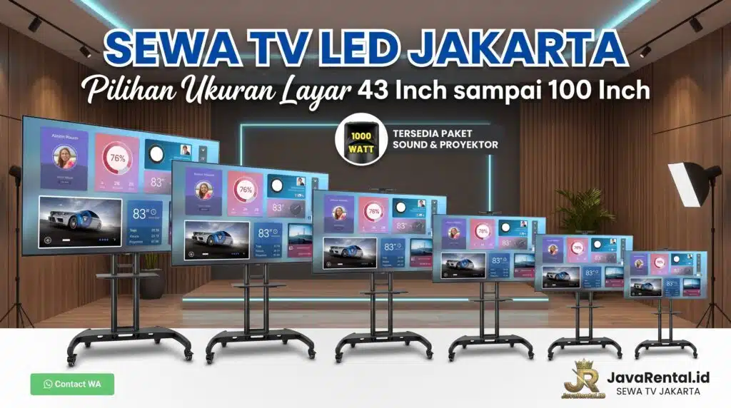 Sewa TV LED Jakarta Layar Besar Ukuran 43 Inch Sampai 100 Inch
